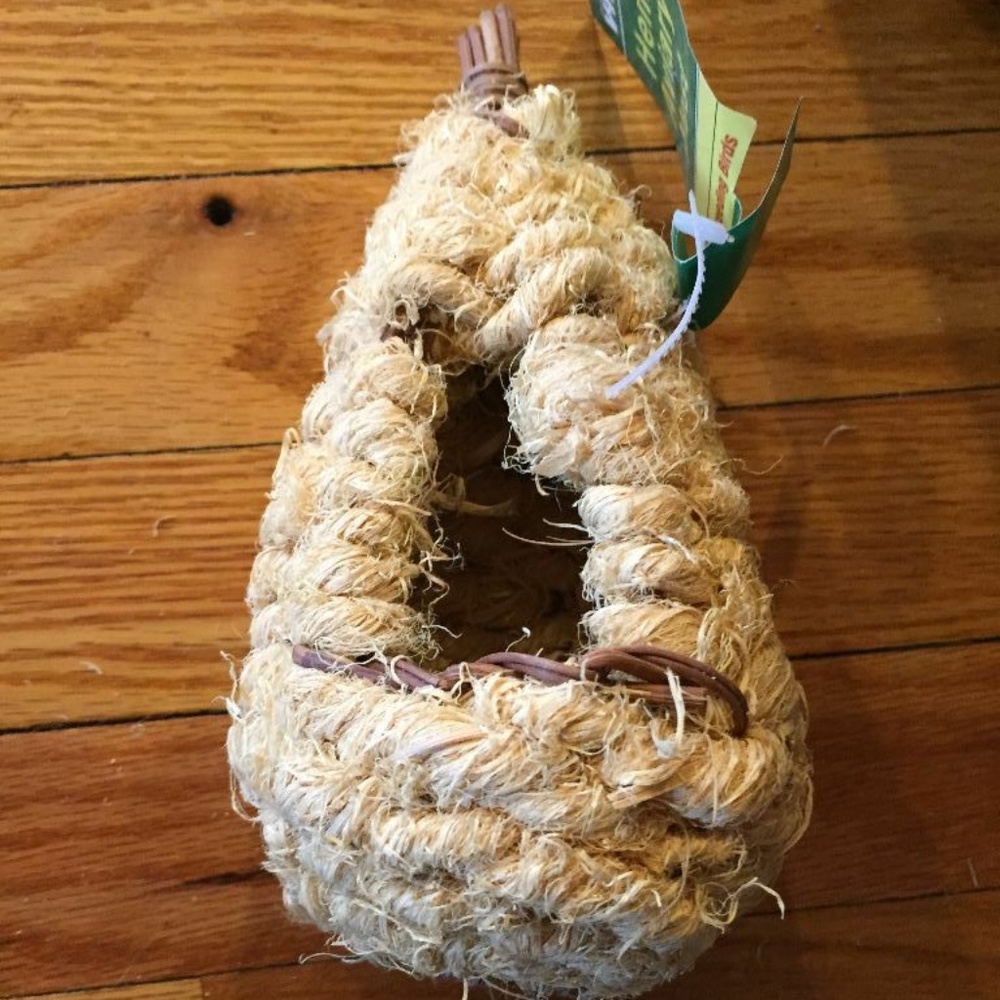 Vo-Toys Natural Hemp Large 7"X4.5" Covered Nest Bird For Breeding